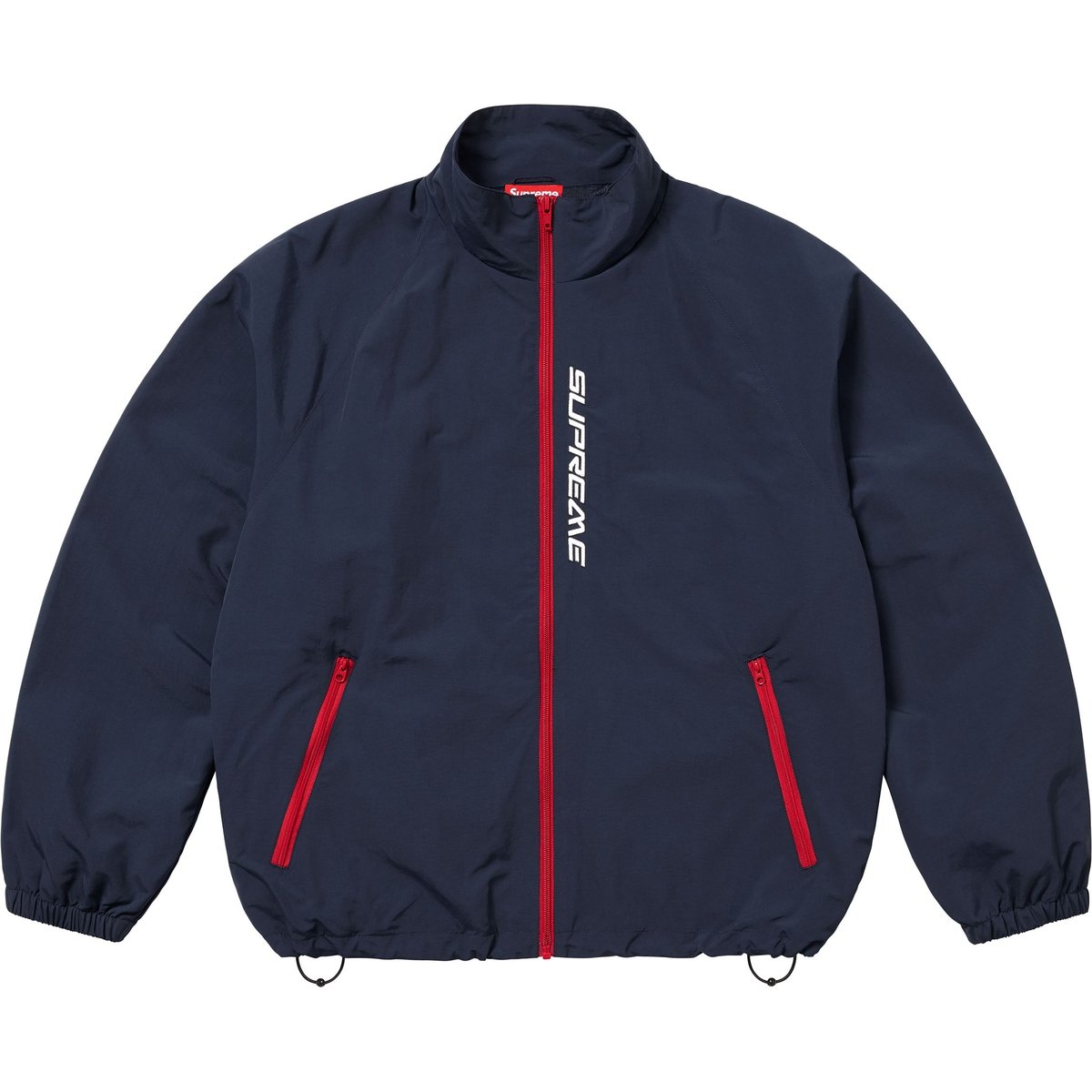 Supreme Contrast Zip Track Jacket (SS25) - Navy - $158