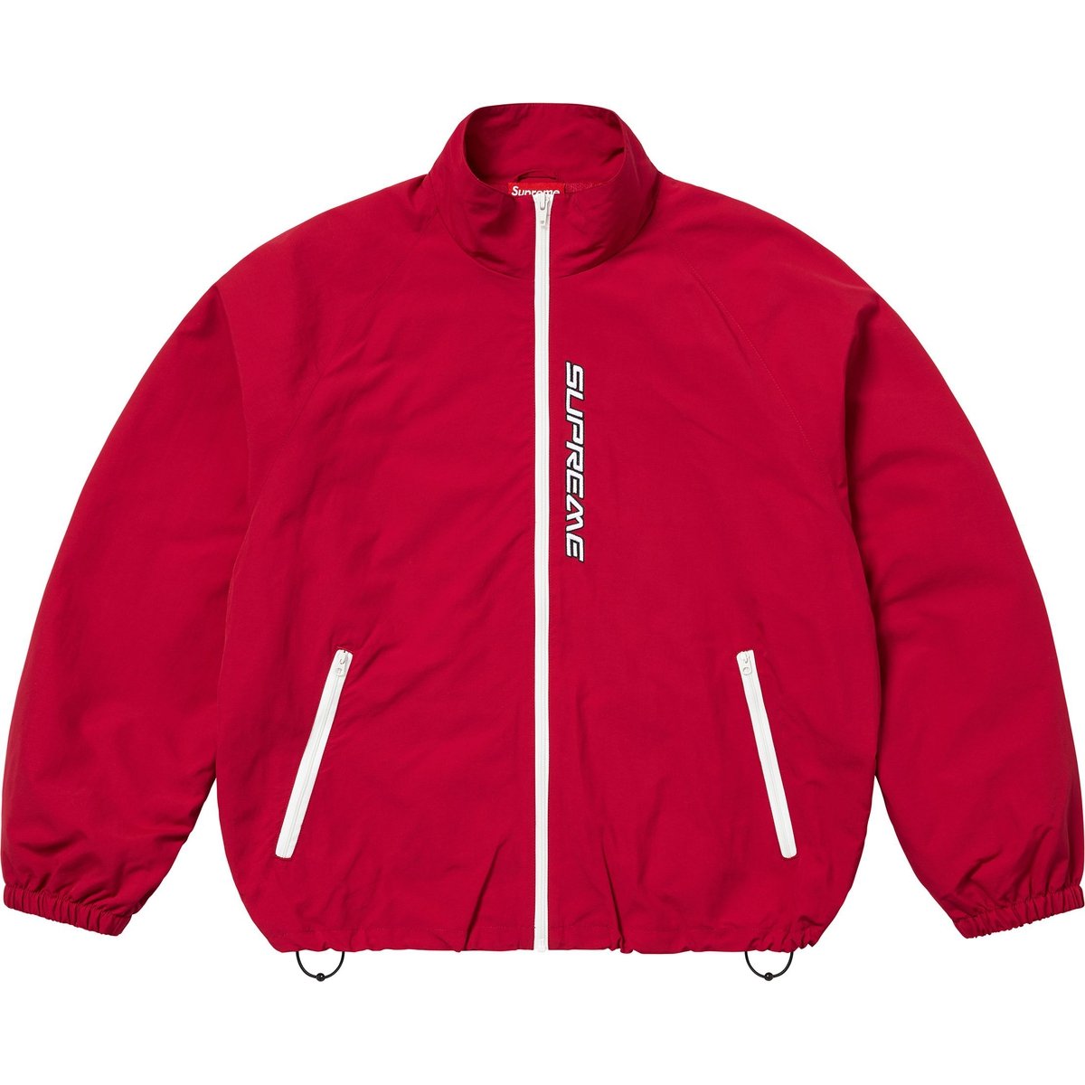 Supreme Contrast Zip Track Jacket (SS25) - Red - $158