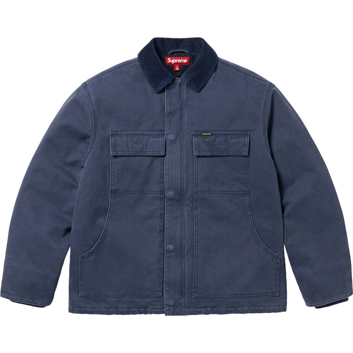 Supreme Old English Canvas Work Jacket (SS25) - Navy - $368