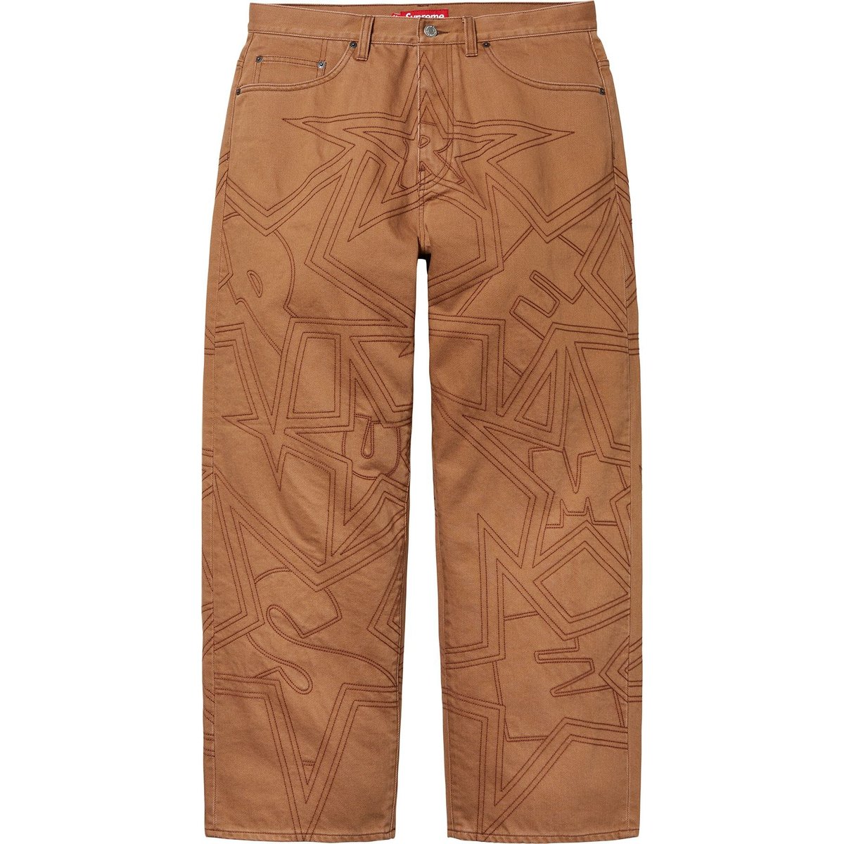 Supreme Stars Topstitch Baggy Jean (SS25) - Brown