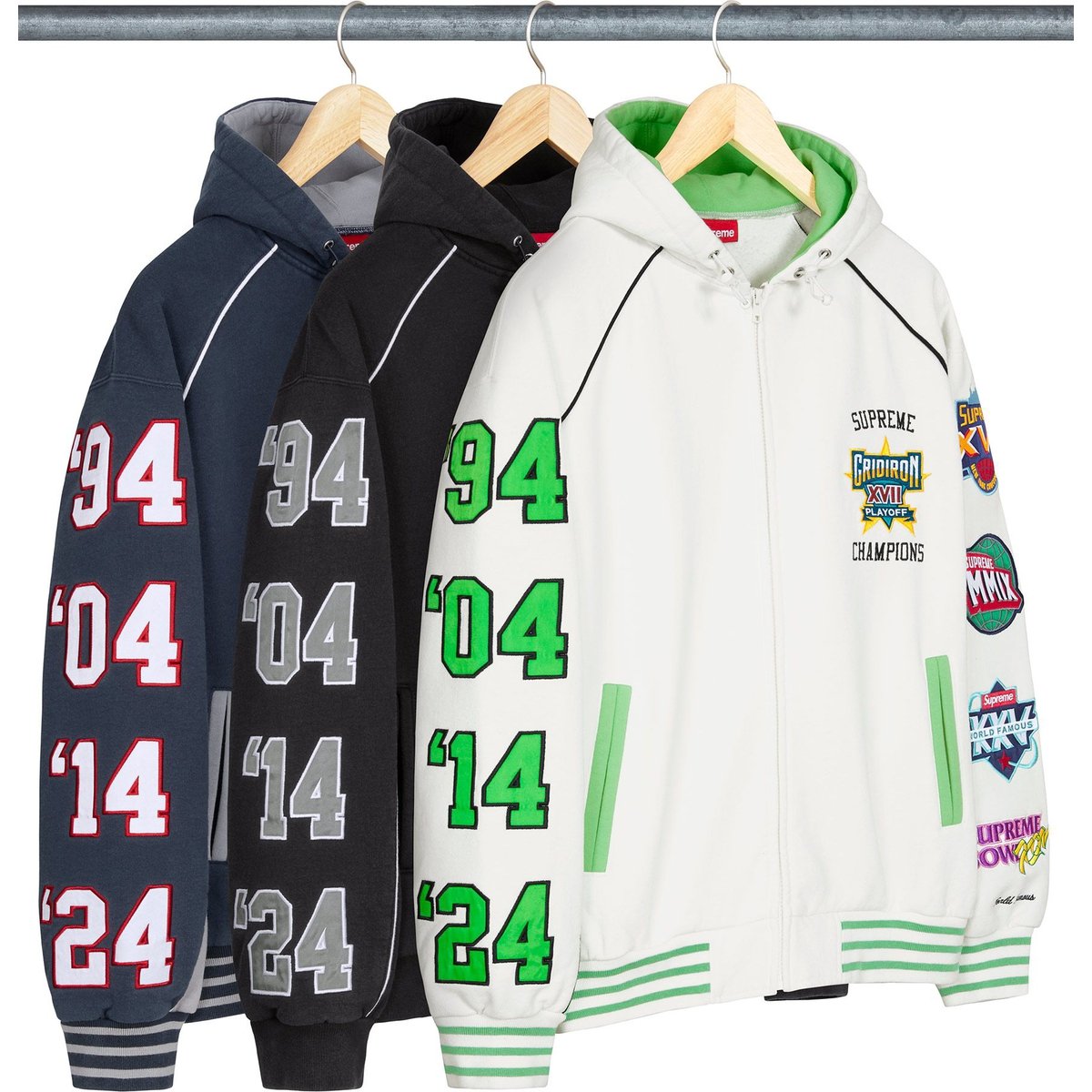 Supreme Playoffs Zip Up Hooded Sweatshirt (SS25) - Group Shots - $198