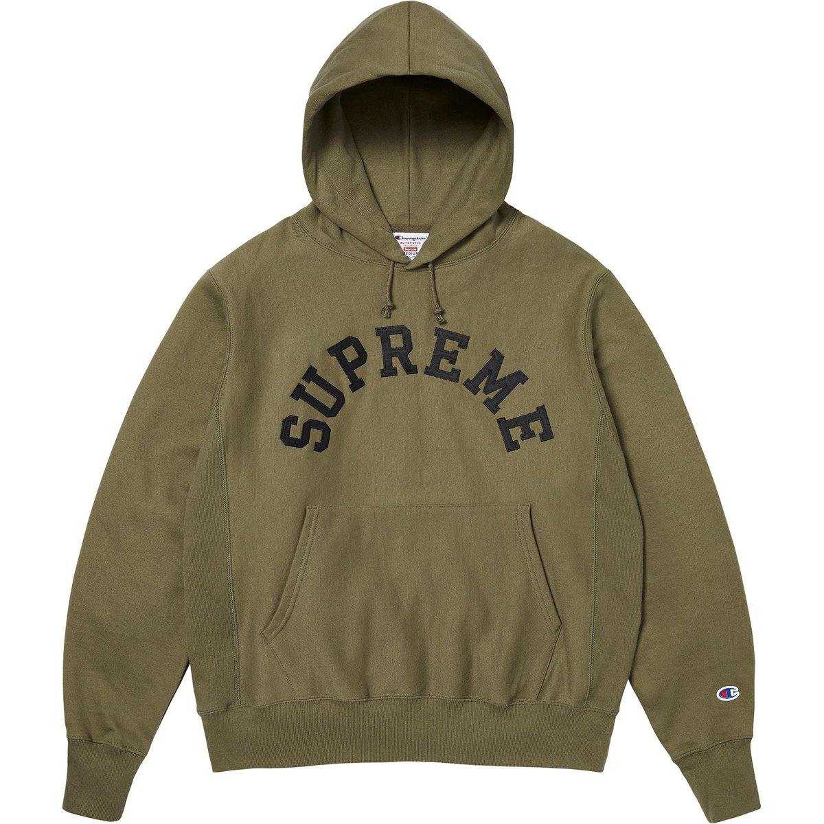 Supreme Champion Hooded Sweatshirt (SS25) - Olive - $158
