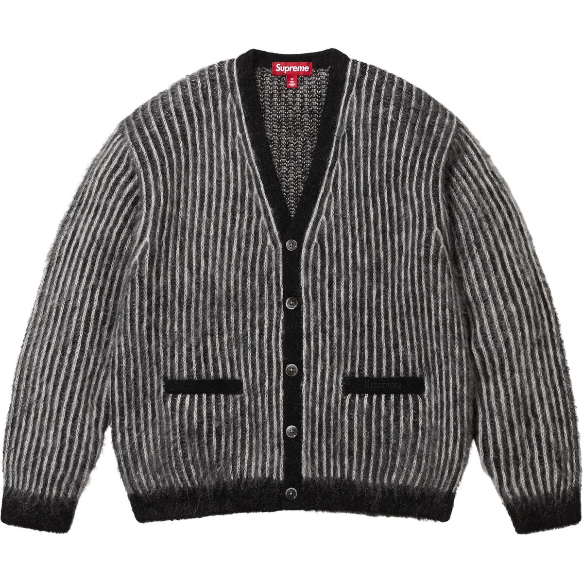 Supreme 2-Tone Mohair Cardigan (SS25) - Black