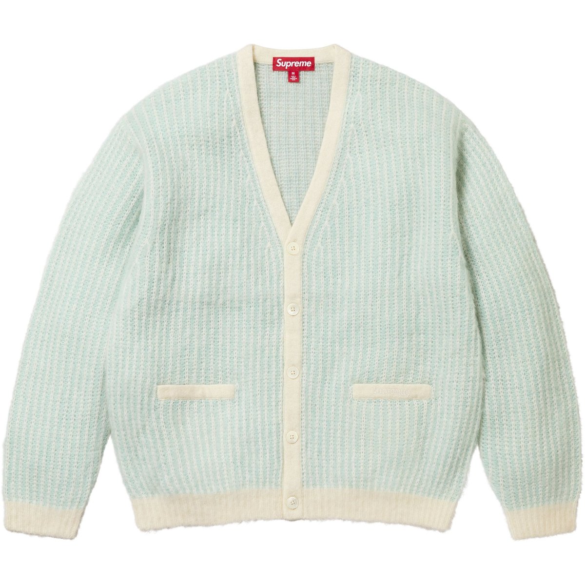 Supreme 2-Tone Mohair Cardigan (SS25) - Ivory
