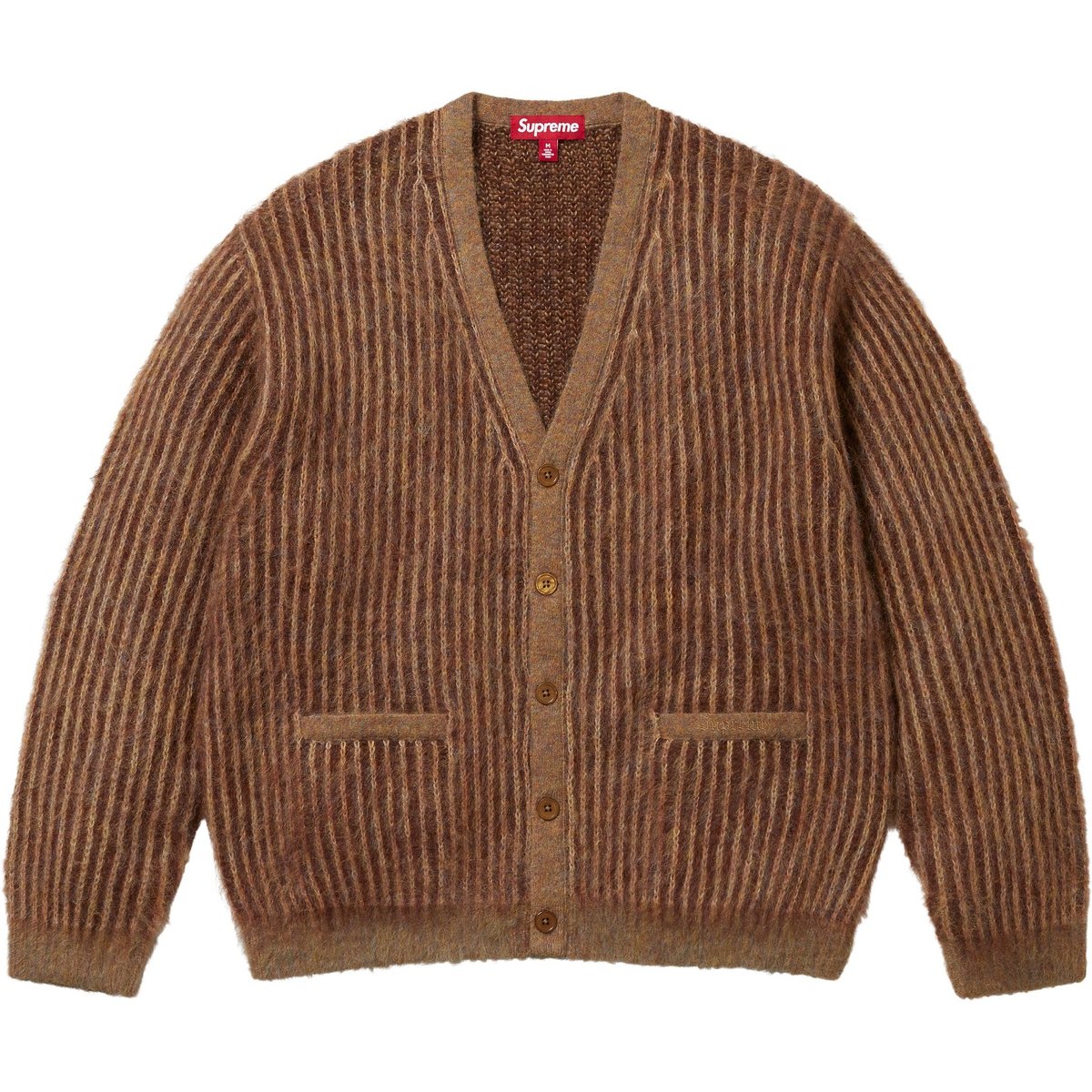 Supreme 2-Tone Mohair Cardigan (SS25) - Light Brown